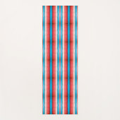 Vibrant red, blue and pink stripes pattern ヨガマット (正面)