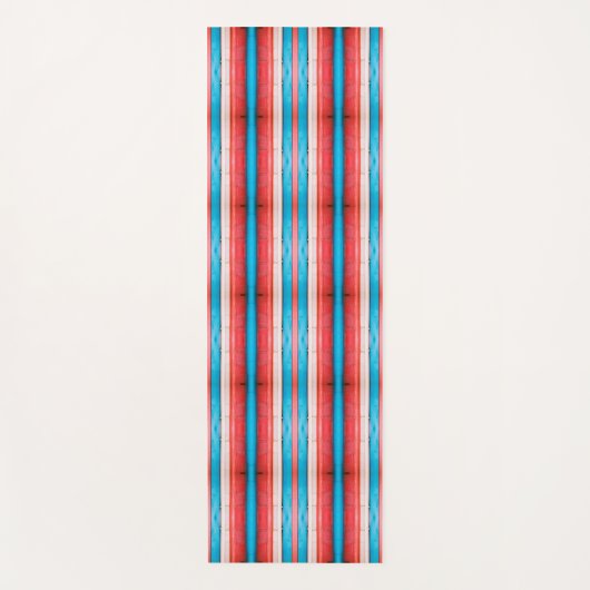 Vibrant red, blue and pink stripes pattern ヨガマット (正面)