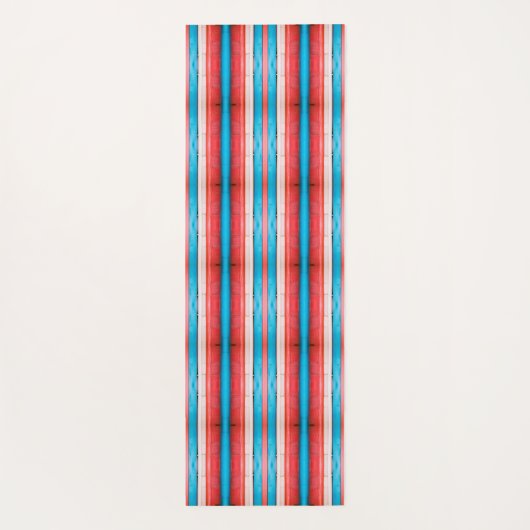 Vibrant red, blue and pink stripes pattern ヨガマット (裏面)
