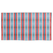 Vibrant red, blue and pink stripes S-size pattern 枕カバー (正面)