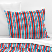 Vibrant red, blue and pink stripes S-size pattern 枕カバー