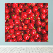 Vibrant Red Chili Pepper Harvest キャンバスプリント (インサイチュ (ウッドフロア))
