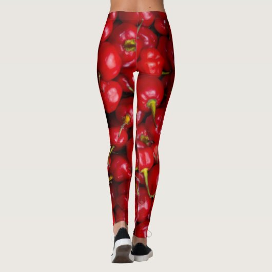 Vibrant Red Chili Pepper Harvest レギンス (裏面)