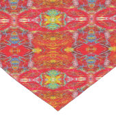 Vibrant red fishing nets diagonal pattern ショートテーブルランナー (コーナー)