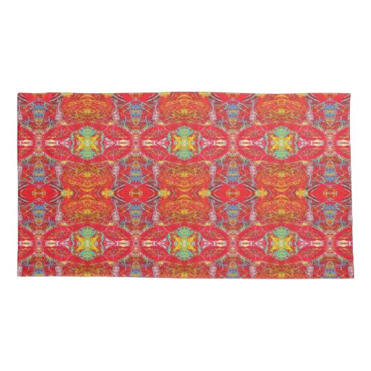 Vibrant red fishing nets L-size pattern 枕カバー (裏面)