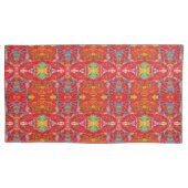 Vibrant red fishing nets L-size pattern 枕カバー (正面)