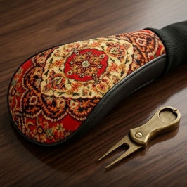 Vibrant Red Floral Medallion Persian Ornate ゴルフヘッドカバー