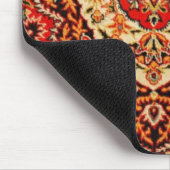 Vibrant Red Floral Medallion Persian Ornate マウスパッド (コーナー)