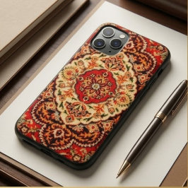 Vibrant Red Floral Medallion Persian Ornate iPhone 11 Proケース