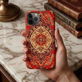 Vibrant Red Floral Medallion Persian Ornate iPhone 11 Proケース
