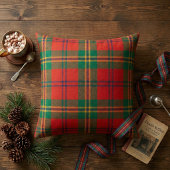 Vibrant Red & Green Tartan Plaid クッション