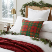 Vibrant Red & Green Tartan Plaid クッション