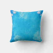 vibrant Red heart angel black wings クッション (裏面)