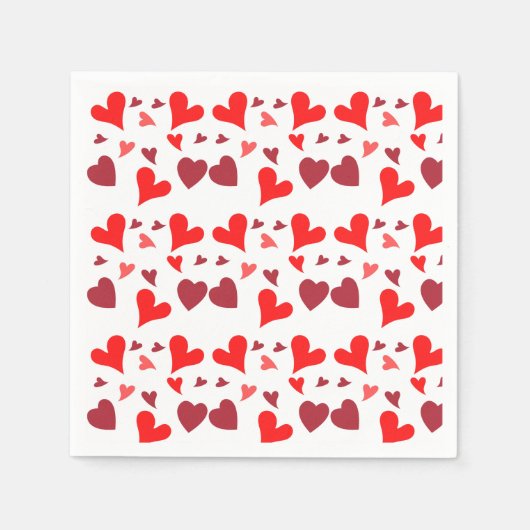 Vibrant red hearts background スタンダードカクテルナプキン (正面)