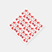 Vibrant red hearts background スタンダードカクテルナプキン (角)