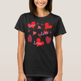Vibrant red hearts background tシャツ