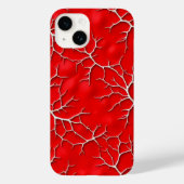 Vibrant Red iPhone Case with Branch Texture Case-Mate iPhoneケース (裏面)