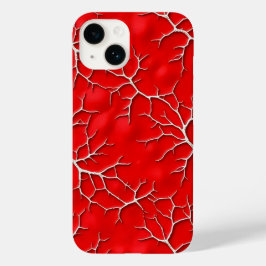 Vibrant Red iPhone Case with Branch Texture Case-Mate iPhone 14ケース