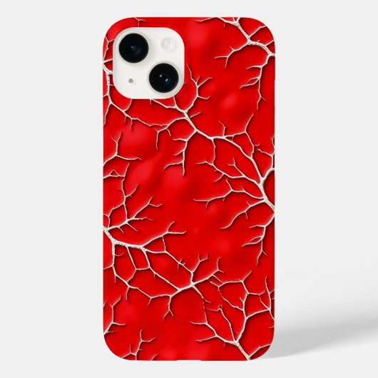 Vibrant Red iPhone Case with Branch Texture Case-Mate iPhoneケース (裏面)