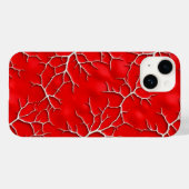 Vibrant Red iPhone Case with Branch Texture Case-Mate iPhoneケース (裏面 (横))