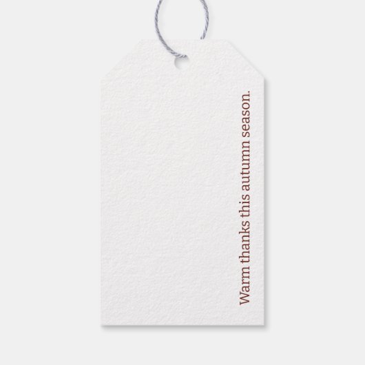 Vibrant Red Orange Pinecones Acorns ギフトタグ (裏面)