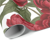 Vibrant Red Peony Collection Customizable Party ラッピングペーパー (ロールコーナー)