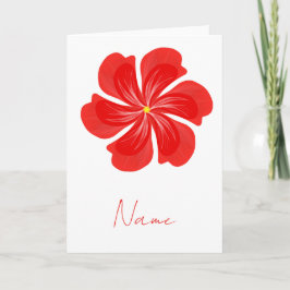 Vibrant Red Petal Bloom - Minimalist Floral Art カード