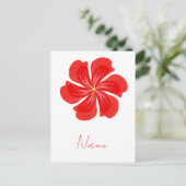 Vibrant Red Petal Bloom - Minimalist Floral Art シーズンポストカード (スタンド正面)