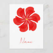 Vibrant Red Petal Bloom - Minimalist Floral Art シーズンポストカード (正面)