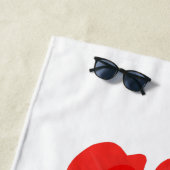 Vibrant Red Petal Bloom - Minimalist Floral Art ビーチタオル (インサイチュ)