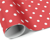 Vibrant Red Polka Dot Pattern Design ラッピングペーパー (ロールコーナー)