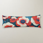 Vibrant Red Poppy Floral  ボディピロー (裏面)