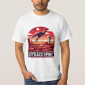 Vibrant Red Retro Desert Kangaroo Outback Tシャツ (正面)