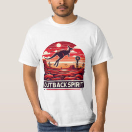 Vibrant Red Retro Desert Kangaroo Outback Tシャツ