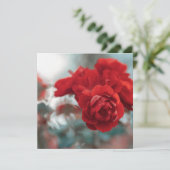 Vibrant Red Rose Bloom Botanical Greeting Card サンキューカード (スタンド正面)
