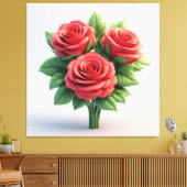 Vibrant Red Rose Bouquet キャンバスプリント (インサイチュ (リビング))