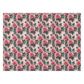 Vibrant Red Roses With Dark Green Leaves  テーブルクロス (正面(横))