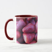 Vibrant Red Strawberry Pattern Ceramic Coffee Mug マグカップ (左)