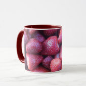 Vibrant Red Strawberry Pattern Ceramic Coffee Mug マグカップ (正面左)