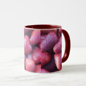 Vibrant Red Strawberry Pattern Ceramic Coffee Mug マグカップ (正面右)