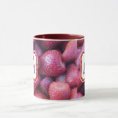 Vibrant Red Strawberry Pattern Ceramic Coffee Mug マグカップ (中央)