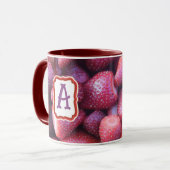 Vibrant Red Strawberry Pattern Ceramic Coffee Mug マグカップ (正面左)