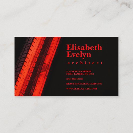 Vibrant Red Trails on Dark Backdrop 名刺 (裏面)