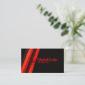 Vibrant Red Trails on Dark Canvas 名刺 (スタンド正面)