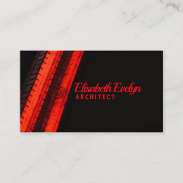 Vibrant Red Trails on Dark Canvas 名刺