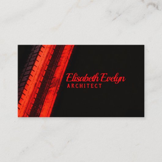 Vibrant Red Trails on Dark Canvas 名刺 (正面)