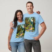 Vibrant Redwood Forest Family Bike Ride Custom Tシャツ (ユニセックス)