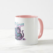 Vibrant Retro 90s Cat Hacker Mug マグカップ (正面右)