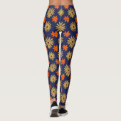 Vibrant Retro Daisy Floral Seamless Pattern Leggin レギンス (裏面)