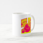 Vibrant Retro Reading Nook Illustration コーヒーマグカップ (正面右)